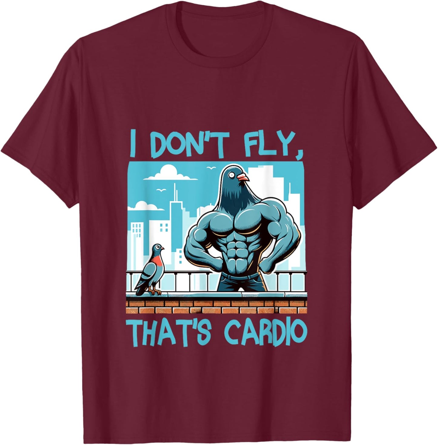 Pigeon Workout Bodybuilding Fitness Gym Muscle T-Shirt - T-Shirt | Maroon