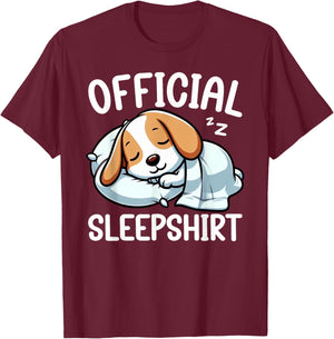 Official Sleepshirt Beagle Lover Funny Lazy Nap Dog Pajama T-Shirt - T-Shirt | Maroon