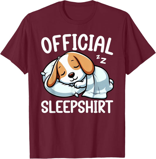 Official Sleepshirt Beagle Lover Funny Lazy Nap Dog Pajama T-Shirt - T-Shirt | Maroon