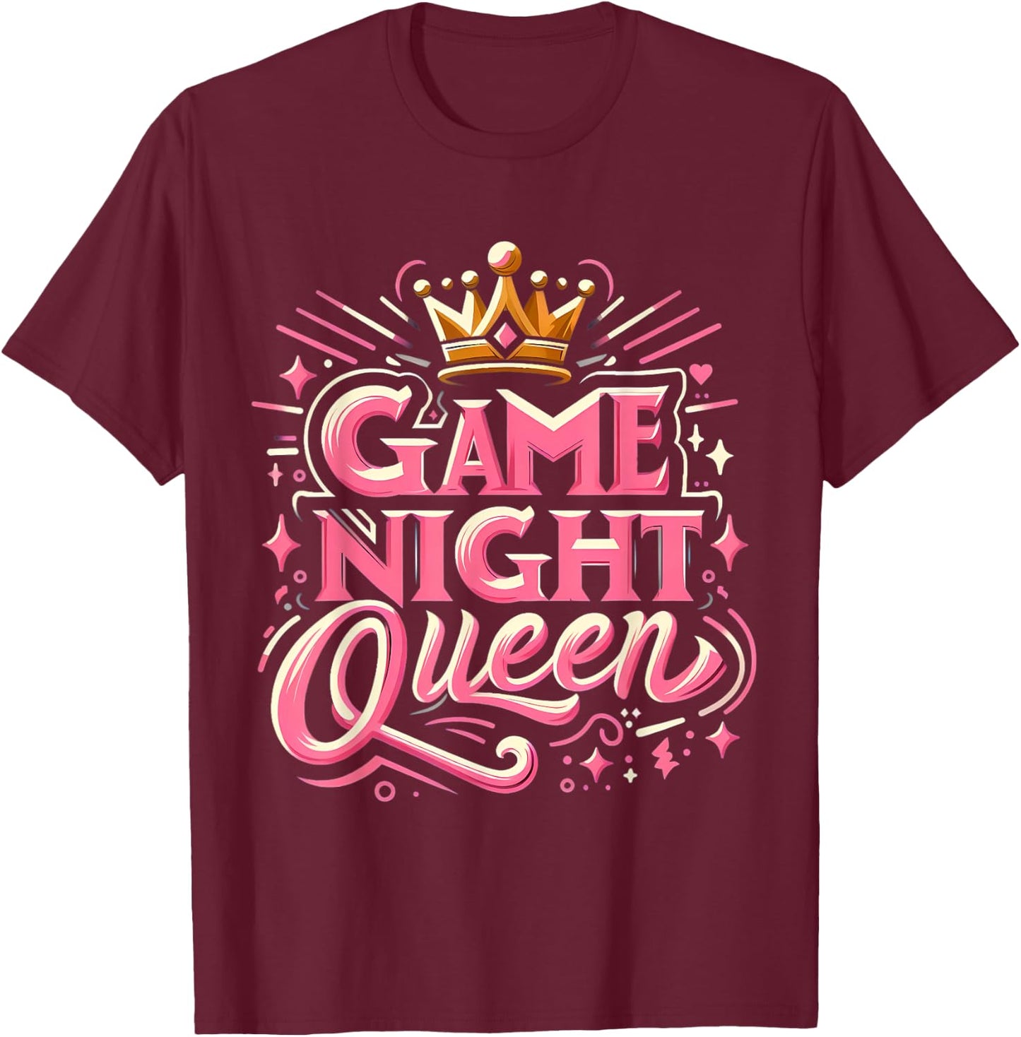 Game Night Queen Boardgame Lover Board Game Player T-Shirt - T-Shirt | Maroon