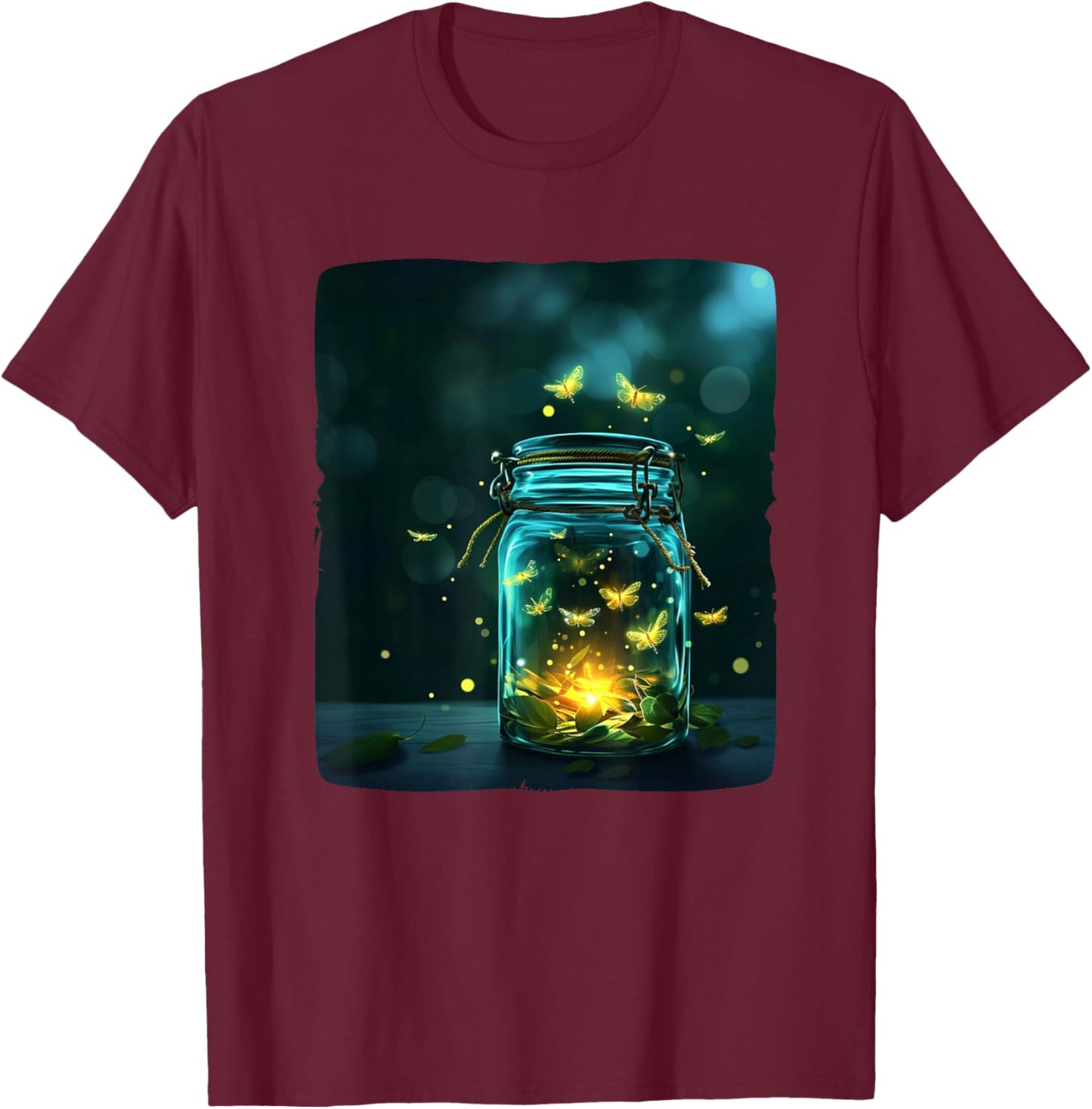 Cool insects in a Jar for fireflies lovers in summer nights T-Shirt - T-Shirt | Maroon