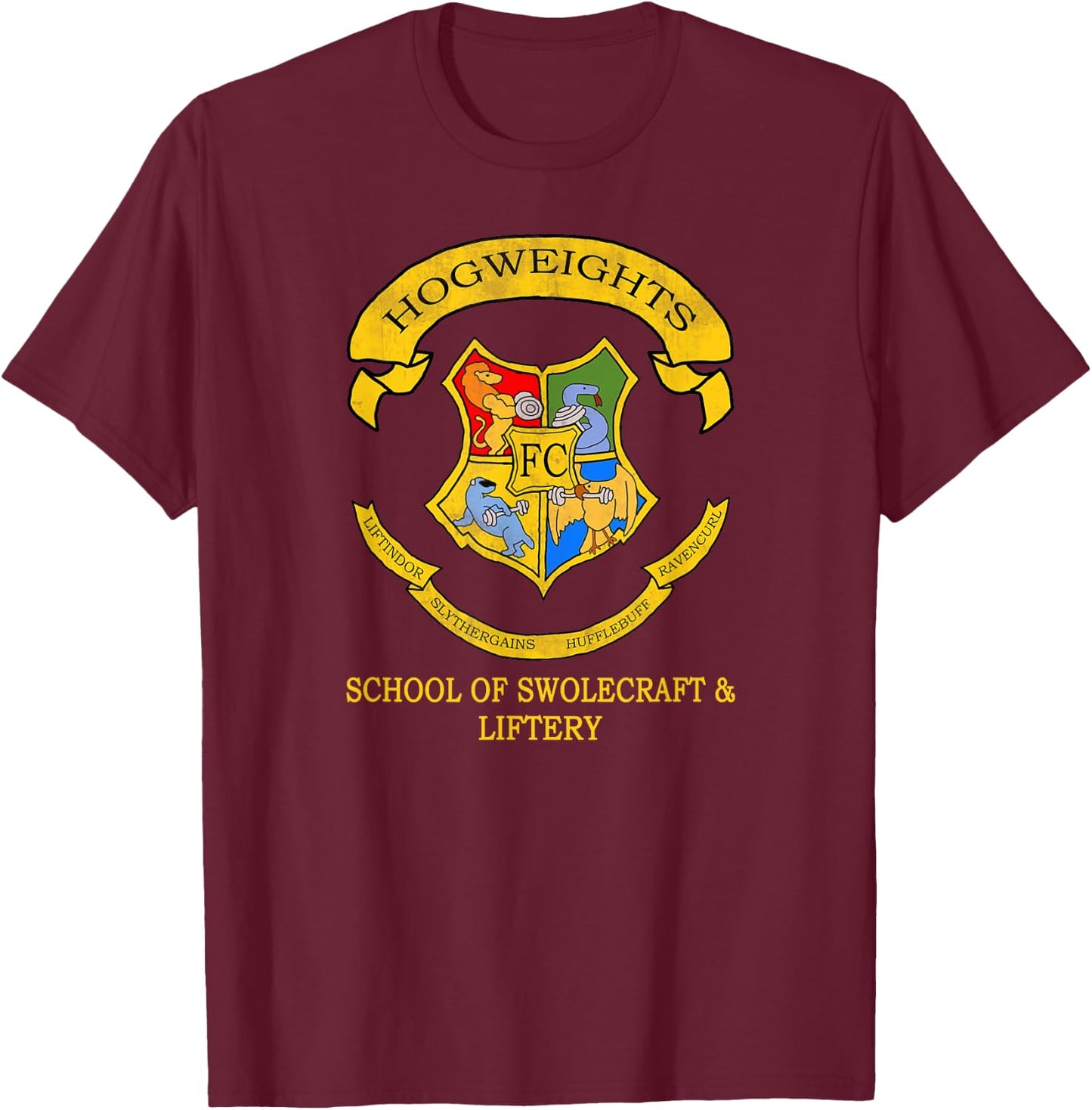 Hogweights Cool Bodybuilding Fitness and Training T-Shirt - T-Shirt | Maroon