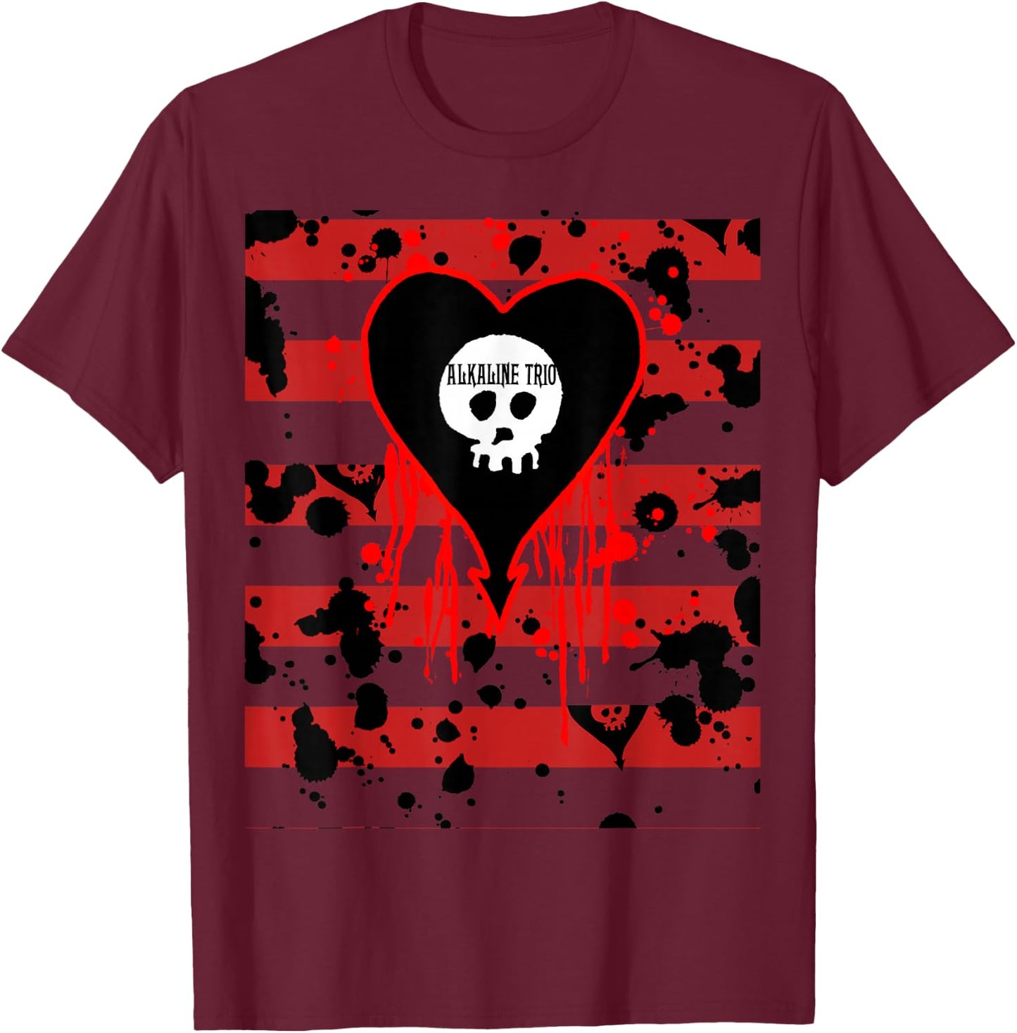 Alkaline Trio - Official Merchandise - Bloody Stripes T-Shirt - T-Shirt | Maroon