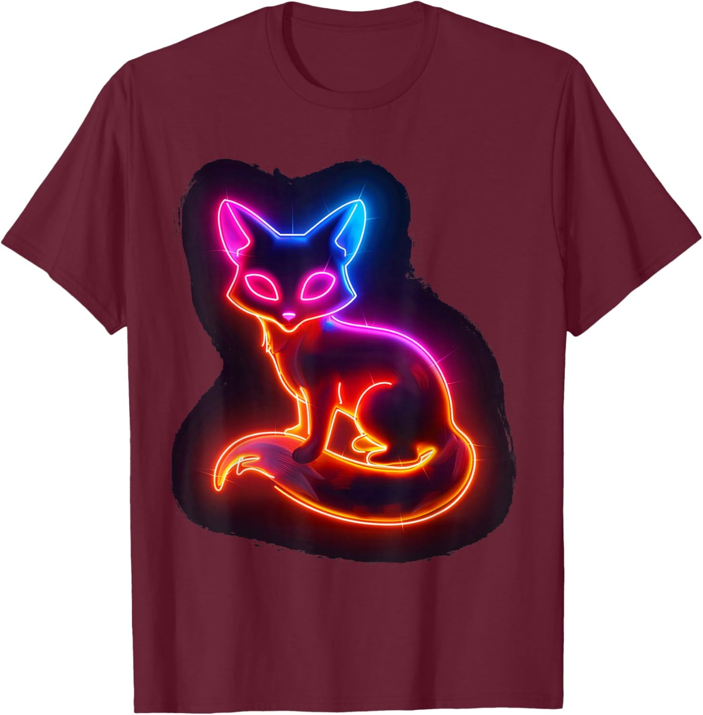 Colored Fox Cute Gaming Foxes Arctic Boy T-Shirt - T-Shirt | Maroon