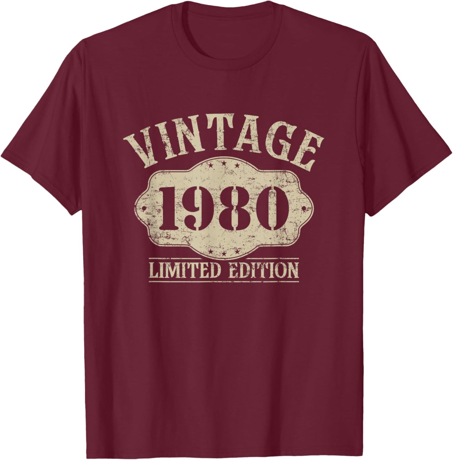46th Birthday Born 1980 Limited Edition Vintage 1980 T-Shirt - T-Shirt | Maroon
