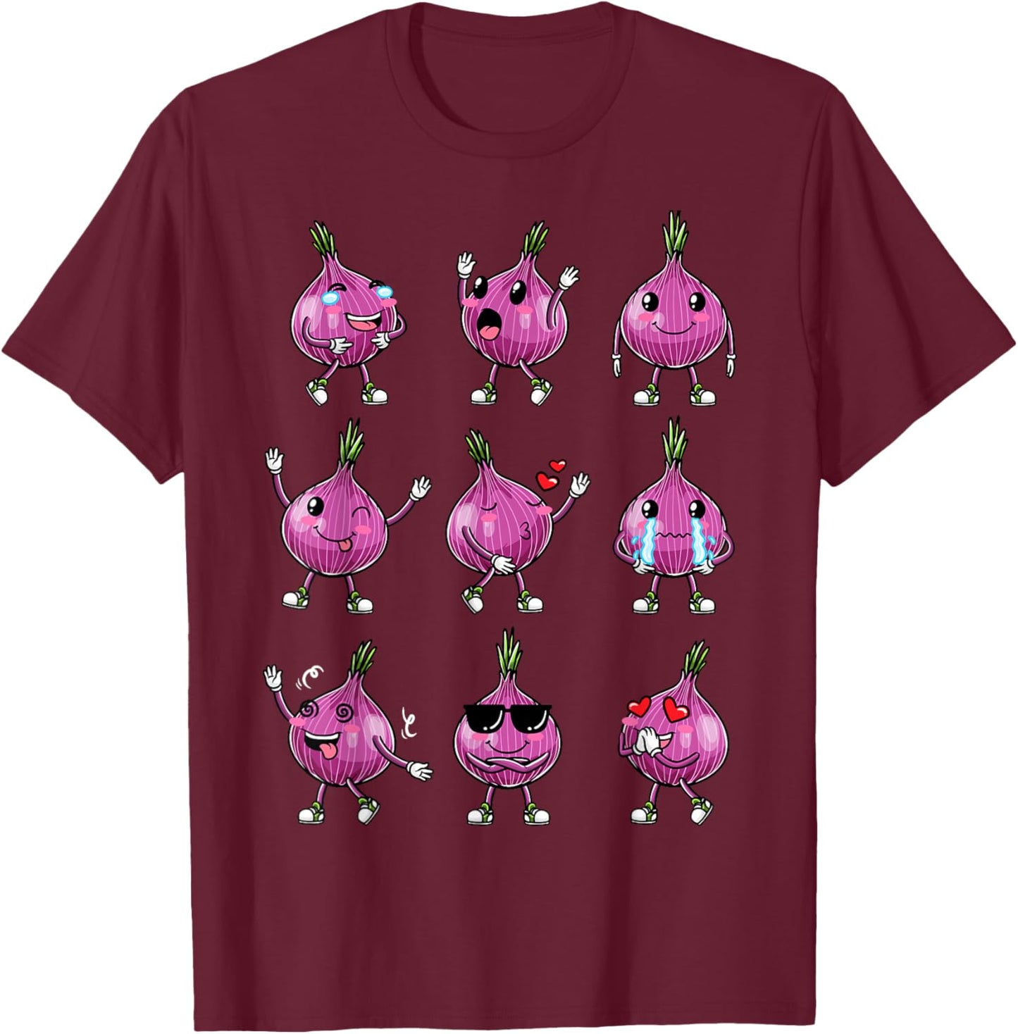 Red Funny Onion T-Shirt - T-Shirt | Maroon