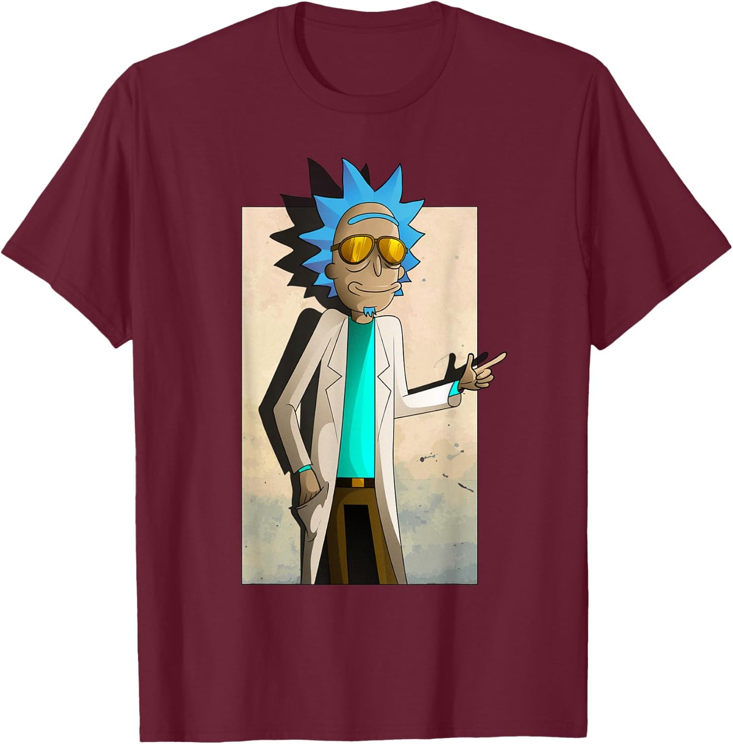Mademark x Rick and Morty - Rick and Morty Cool Rick of Ricklantis T-Shirt - T-Shirt | Maroon
