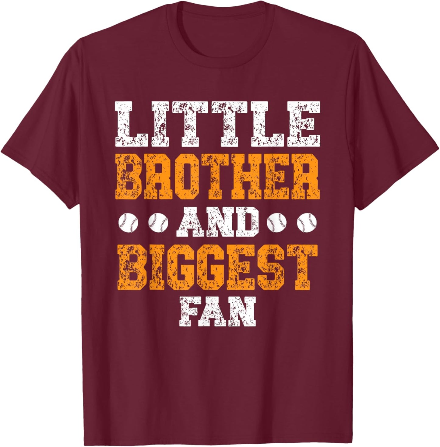 Little brother and biggest fan Softball Baseball Player T-Shirt - T-Shirt | Maroon