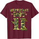 11th Birthday Military Themed Camo Boys 11 Yrs Old Soldier T-Shirt - T-Shirt | Maroon