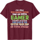 Male Mom Frontline Gamer Funny Oddly Specific Dank Meme T-Shirt - T-Shirt | Maroon