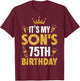 Son It's My Son's 75th Birthday 1950 75 Years Old T-Shirt - T-Shirt | Maroon