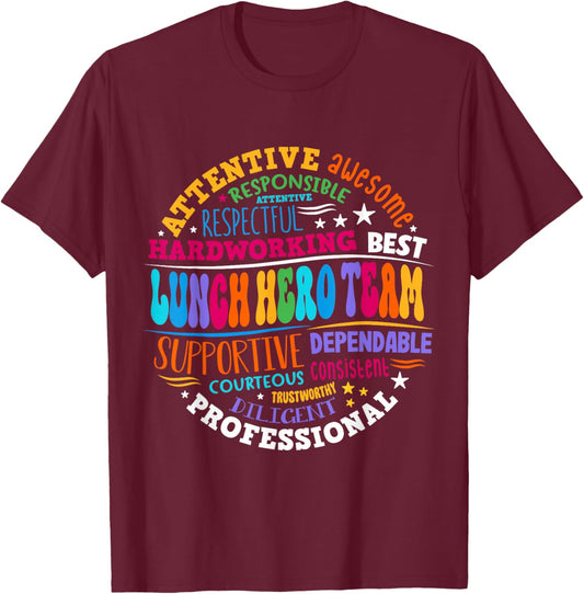 Lunch Hero Team Funny School Cafeteria Workers Lady T-Shirt - T-Shirt | Maroon