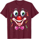 Carnival Clown Face Circus Costume Kids Men Women Carnivals T-Shirt - T-Shirt | Maroon