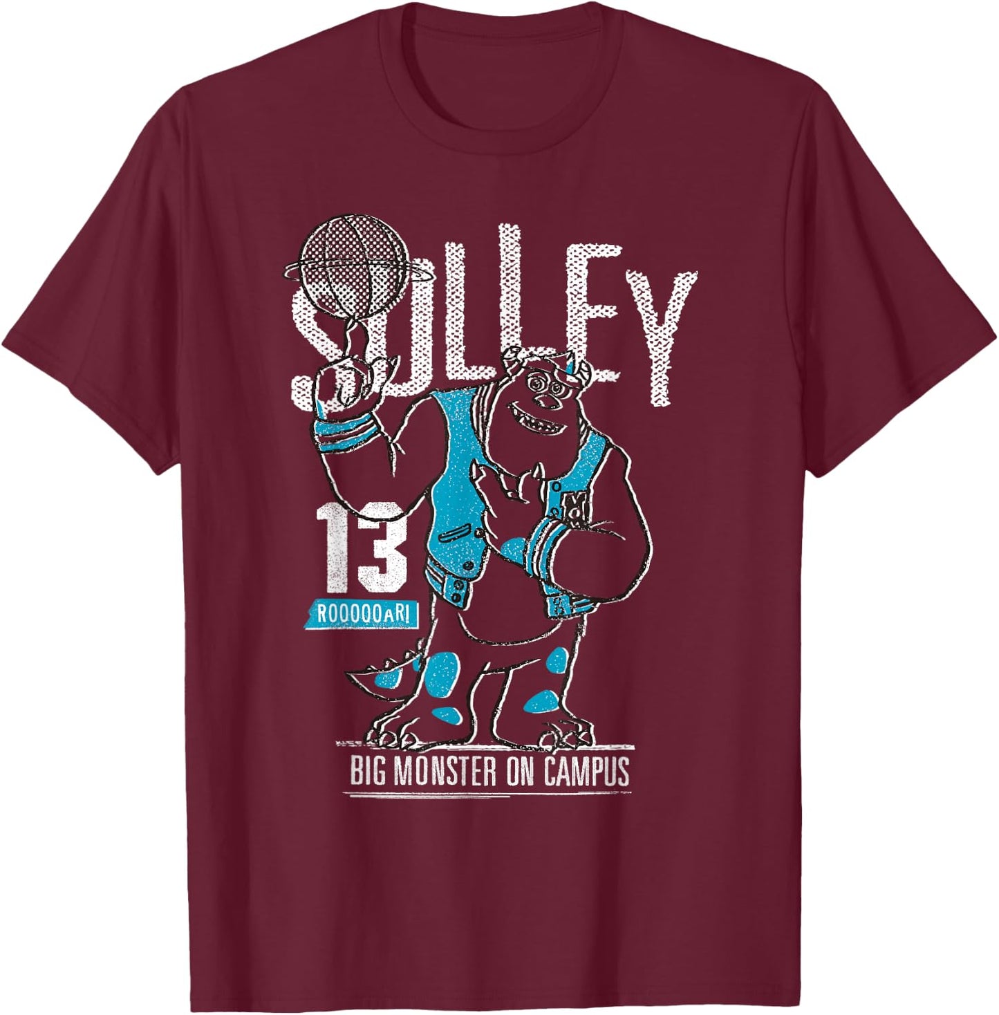 Disney PIXAR Monsters University Sulley Basketball T-Shirt - T-Shirt | Maroon