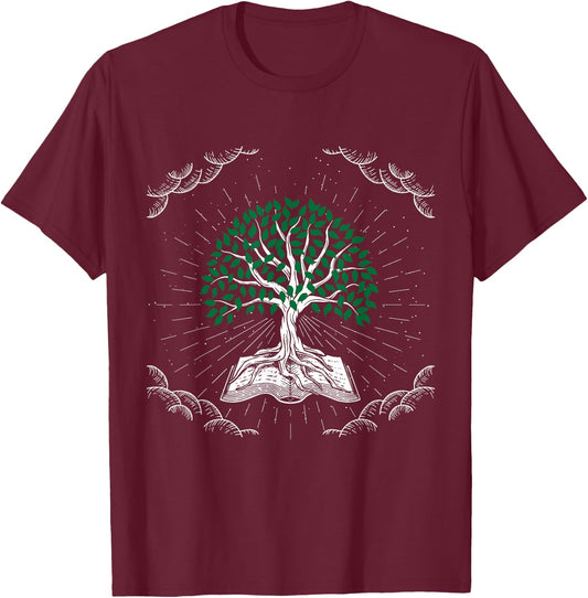 Tree of Knowledge - Tree of Life T-Shirt - T-Shirt | Maroon