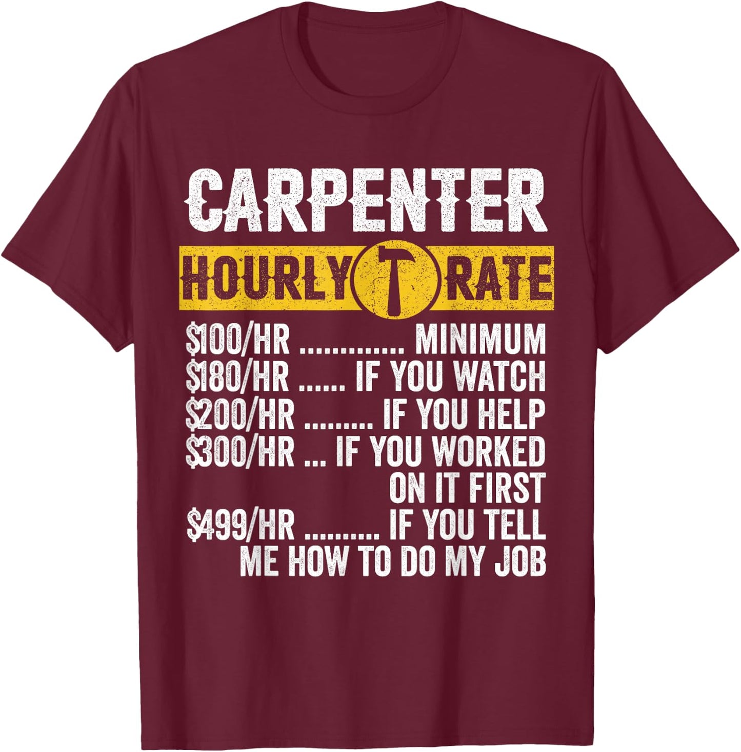 Funny Vintage Carpenter Clothing Hour Set Men T-Shirt - T-Shirt | Maroon