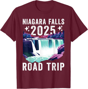 Niagara Falls Road Trip 2025 Summer Vacation Niagara T-Shirt - T-Shirt | Maroon