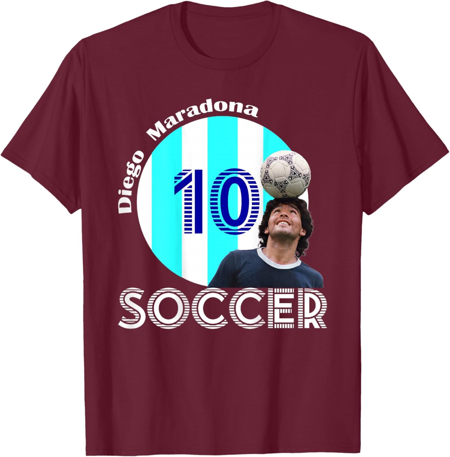 Diego Maradona_004_Back Printed T-Shirt - T-Shirt | Maroon