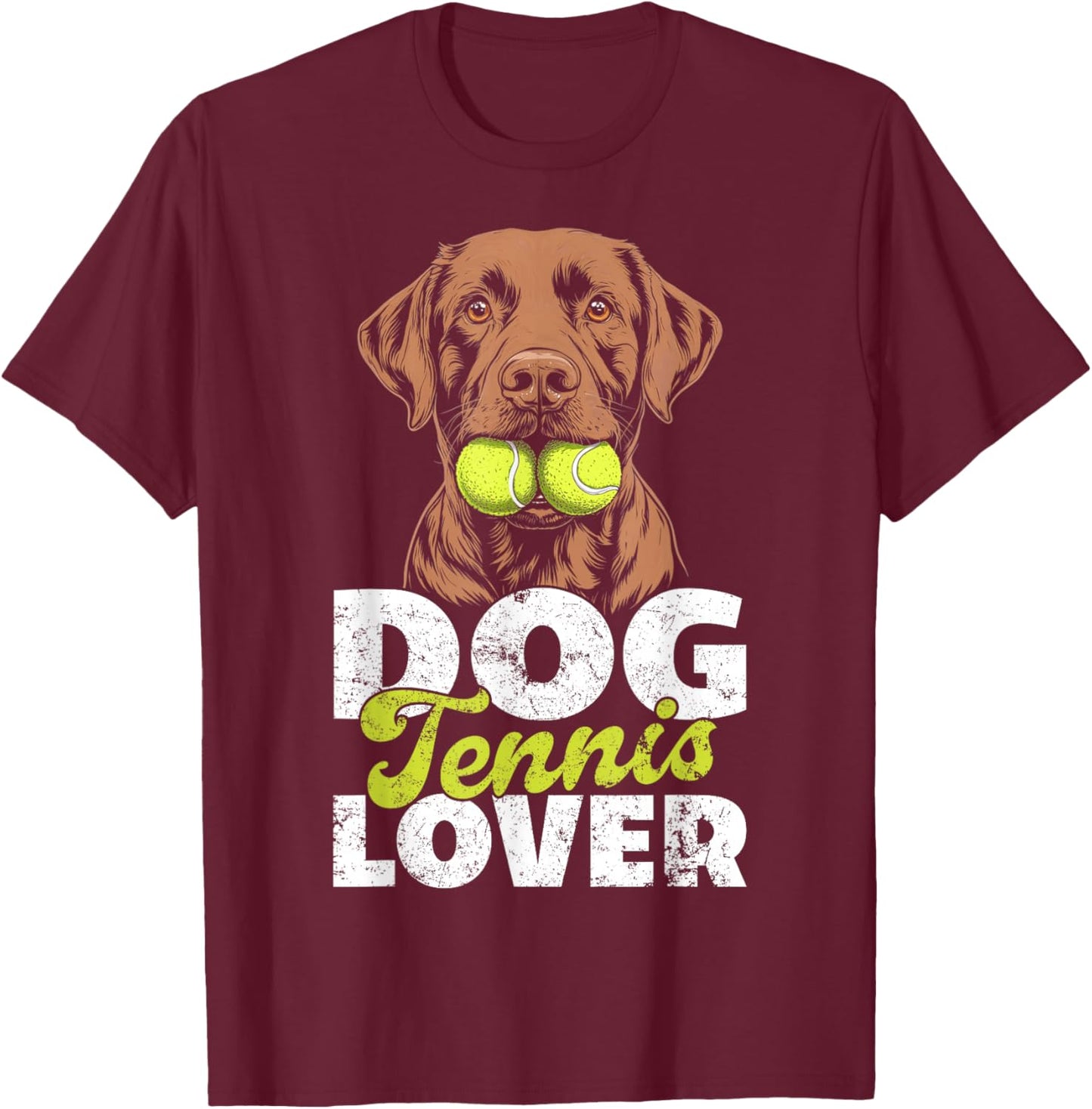 Dog Tennis Lover Gift Shirt Funny Tennis Balls Pet Owner T-Shirt - T-Shirt | Maroon