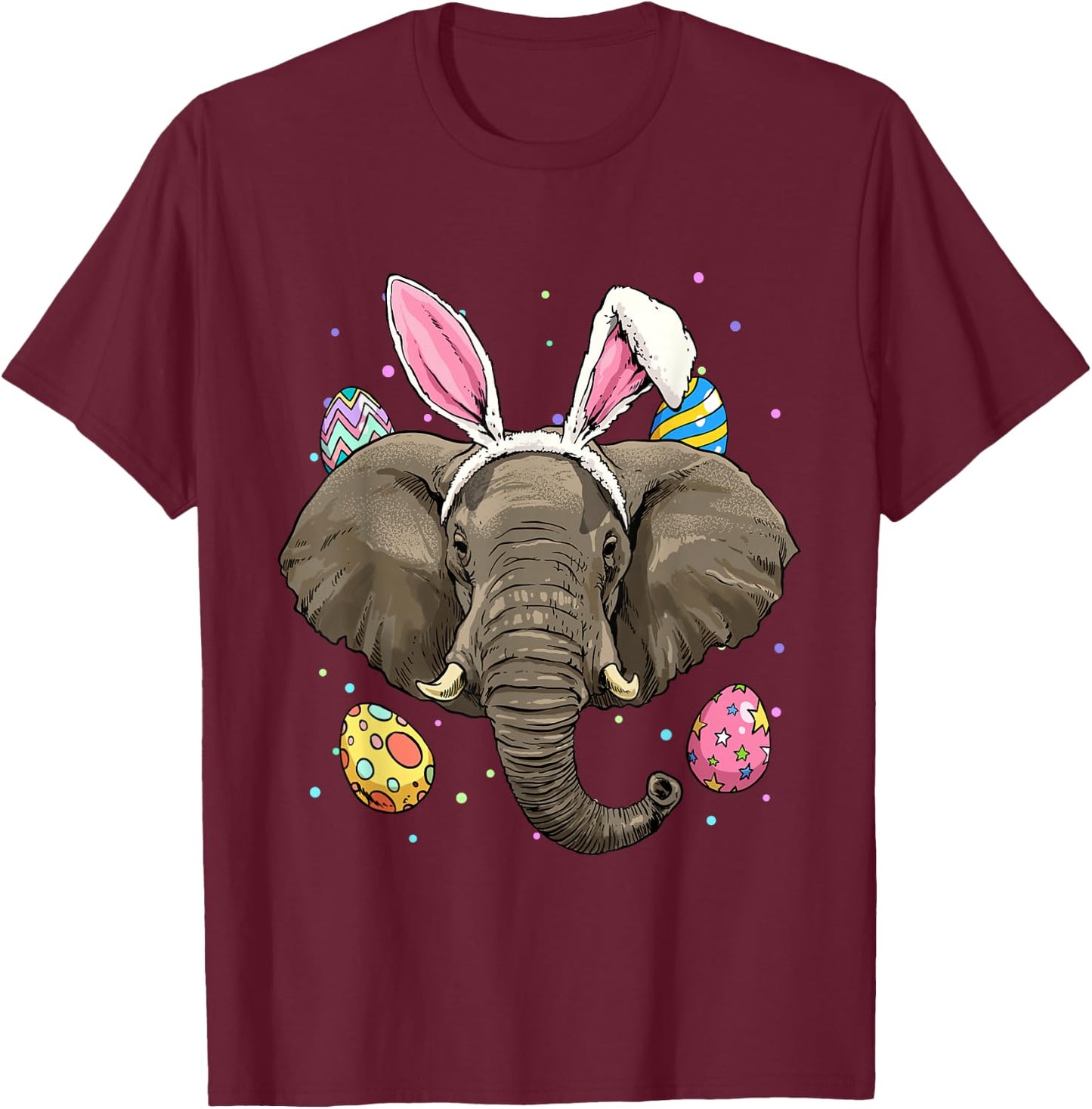 Easter Bunny Elephant Shirt Egg Hunt Animal Elephant Lover T-Shirt - T-Shirt | Maroon