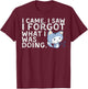 Distressed Cat Saying Shirt I Came. I Saw I Forgot Funny Cat Women T-Shirt - T-Shirt | Maroon