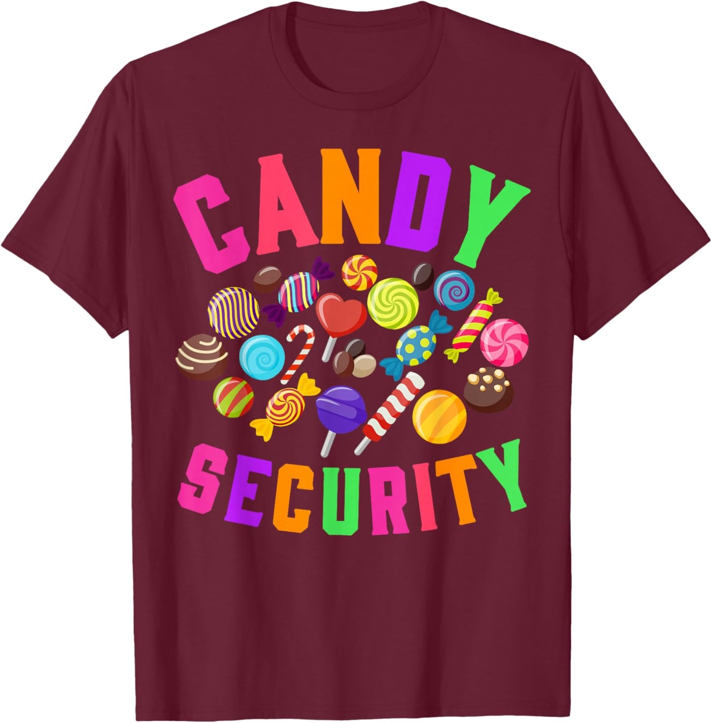 Candy Security Funny Halloween Costume Party T-Shirt - T-Shirt | Maroon