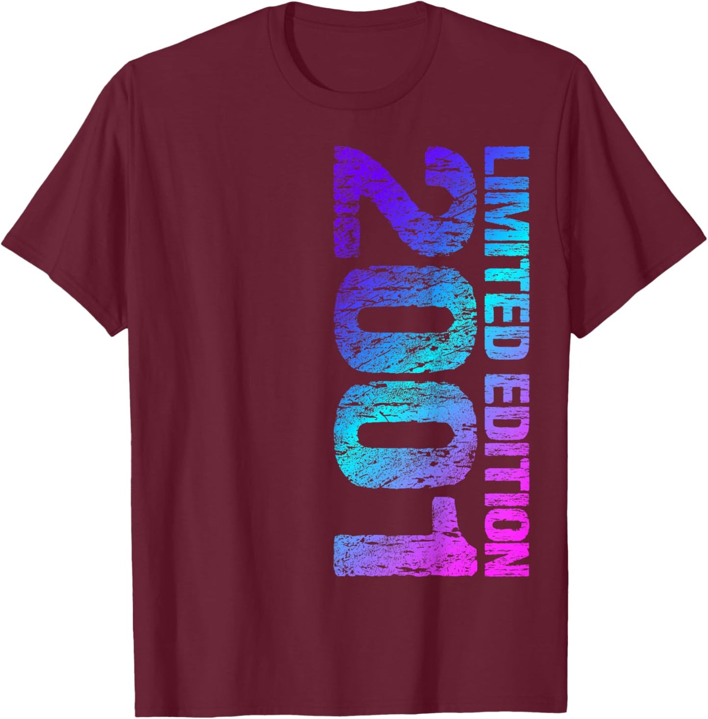 2001 Mann Frau 25. Geburtstag Limited Edition 25 T-Shirt - T-Shirt | Maroon