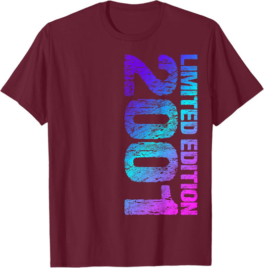 2001 Mann Frau 25. Geburtstag Limited Edition 25 T-Shirt - T-Shirt | Maroon
