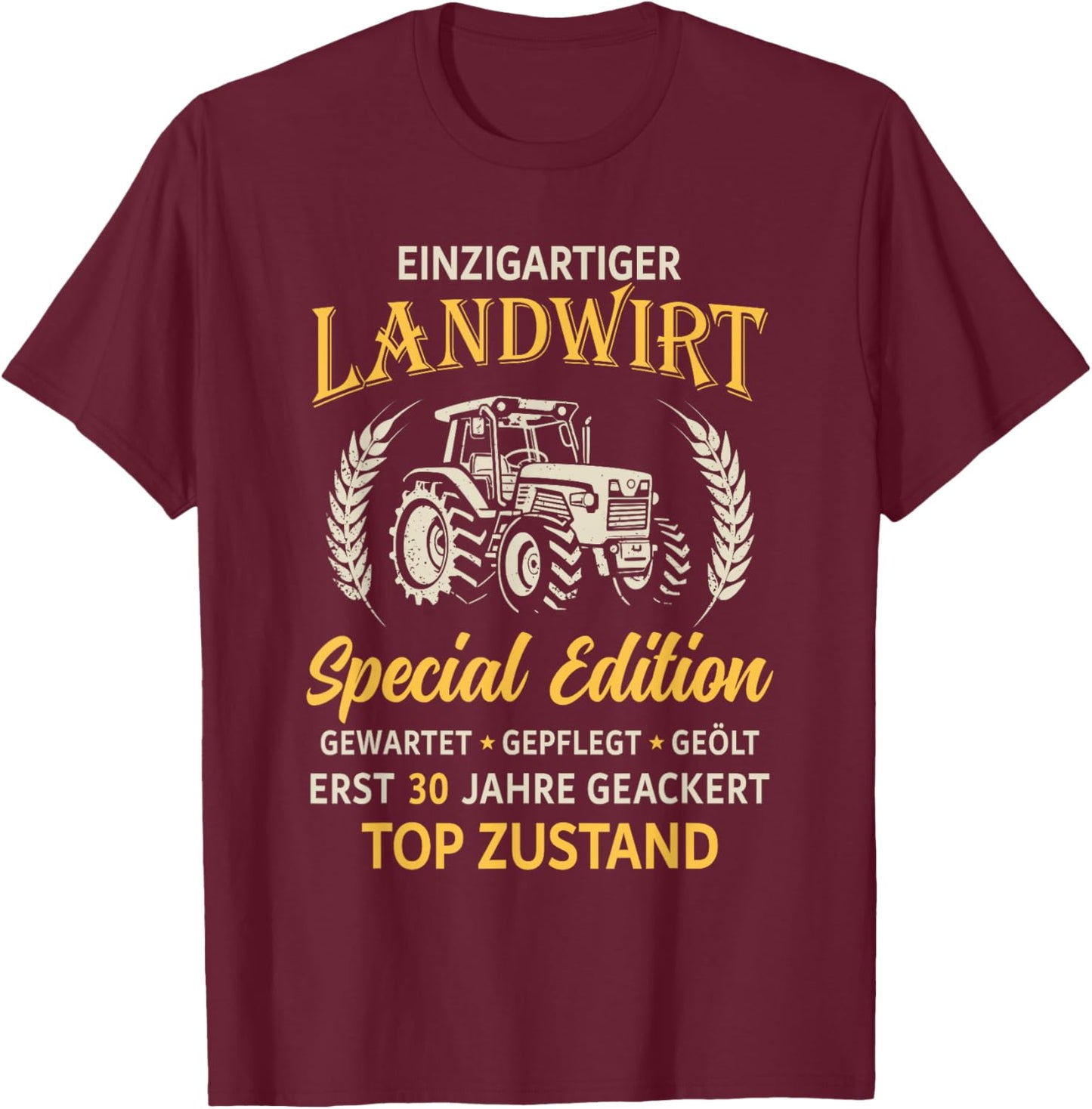 30. Geburtstag Landwirt Traktor Bauer T-Shirt - T-Shirt | Maroon