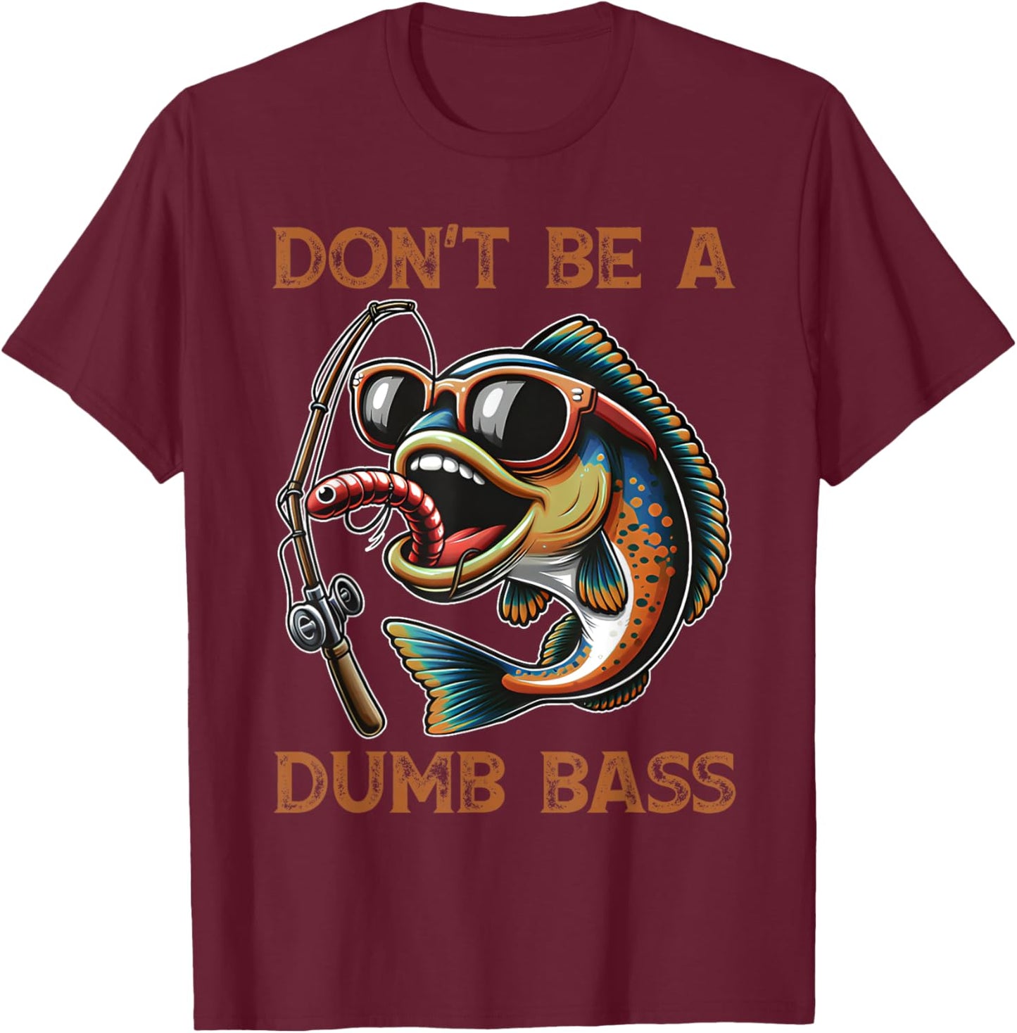Funny Bass Fishing Stuff Funny Dad Bass Fish Papa Fishing T-Shirt - T-Shirt | Maroon