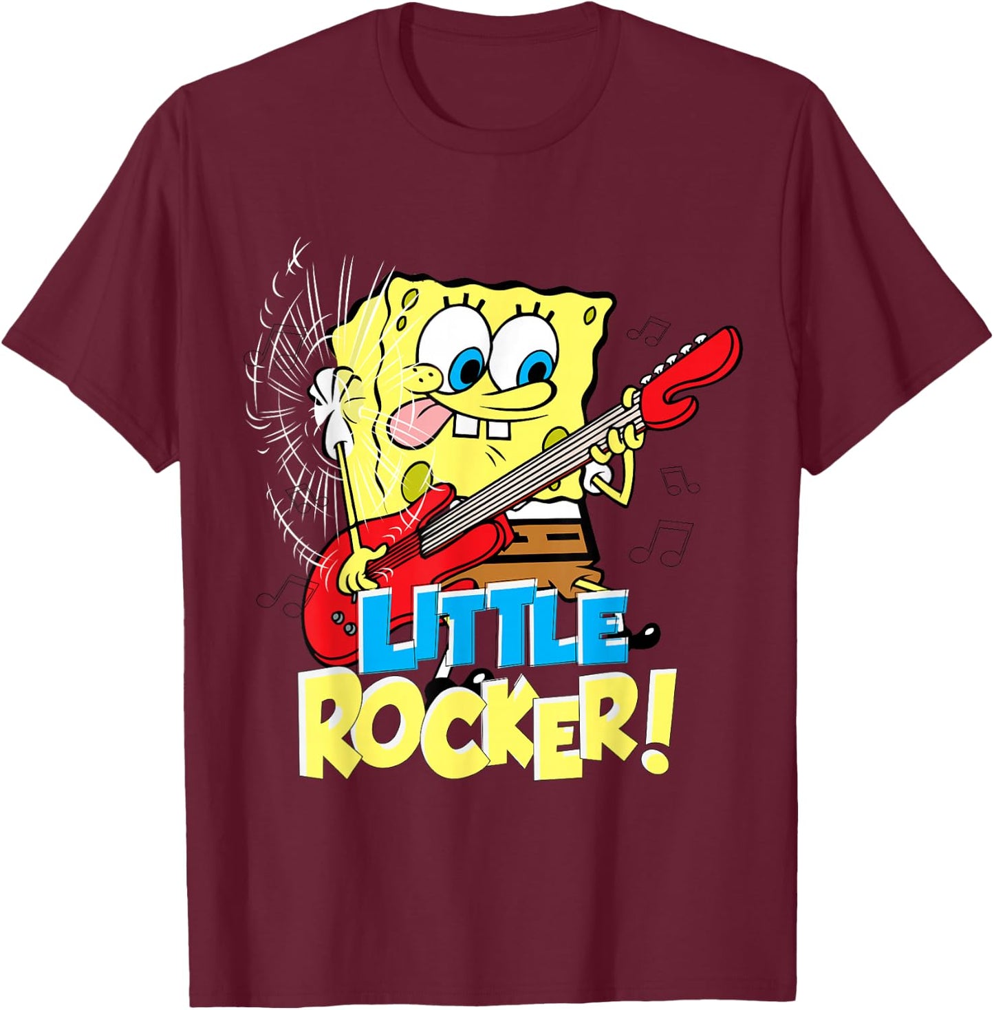 Spongebob Little Rocker! T-Shirt - T-Shirt | Maroon