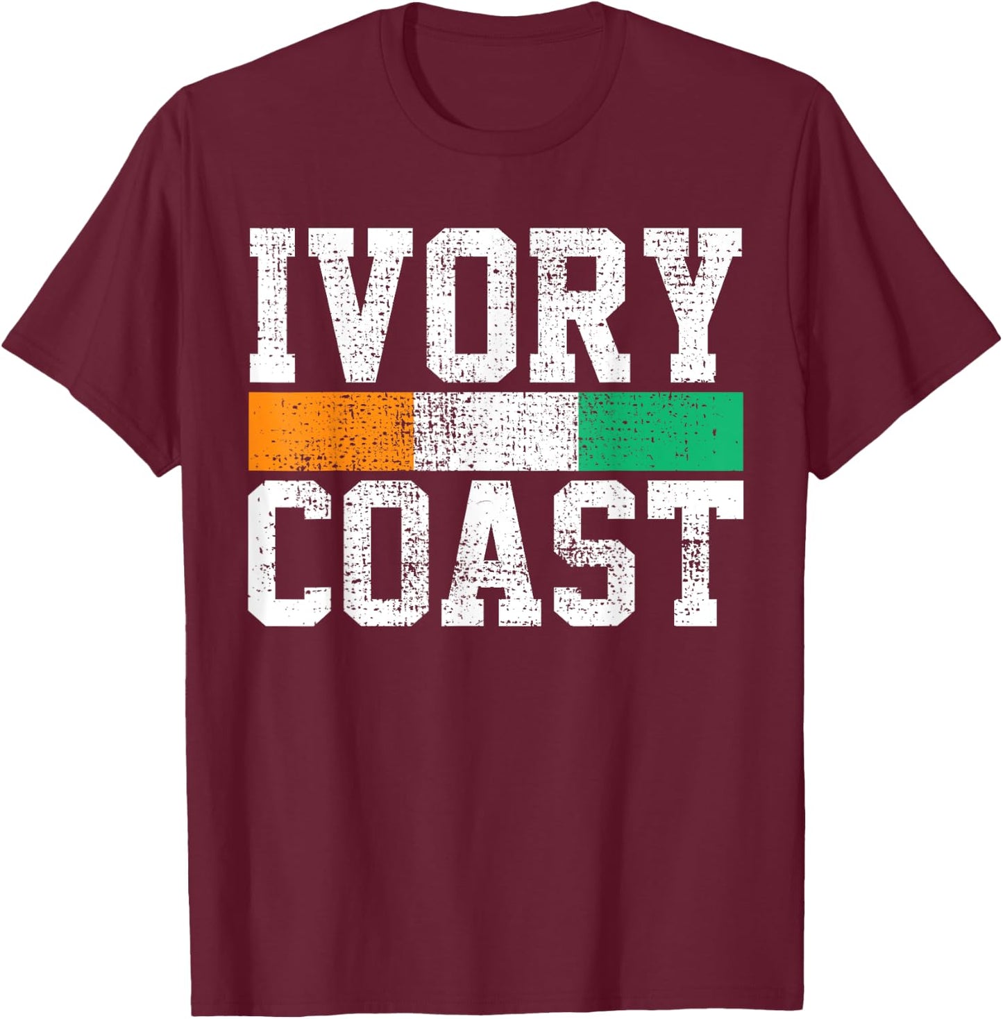 Ivory Coast Shirt National Flag African Pride T-Shirt - T-Shirt | Maroon