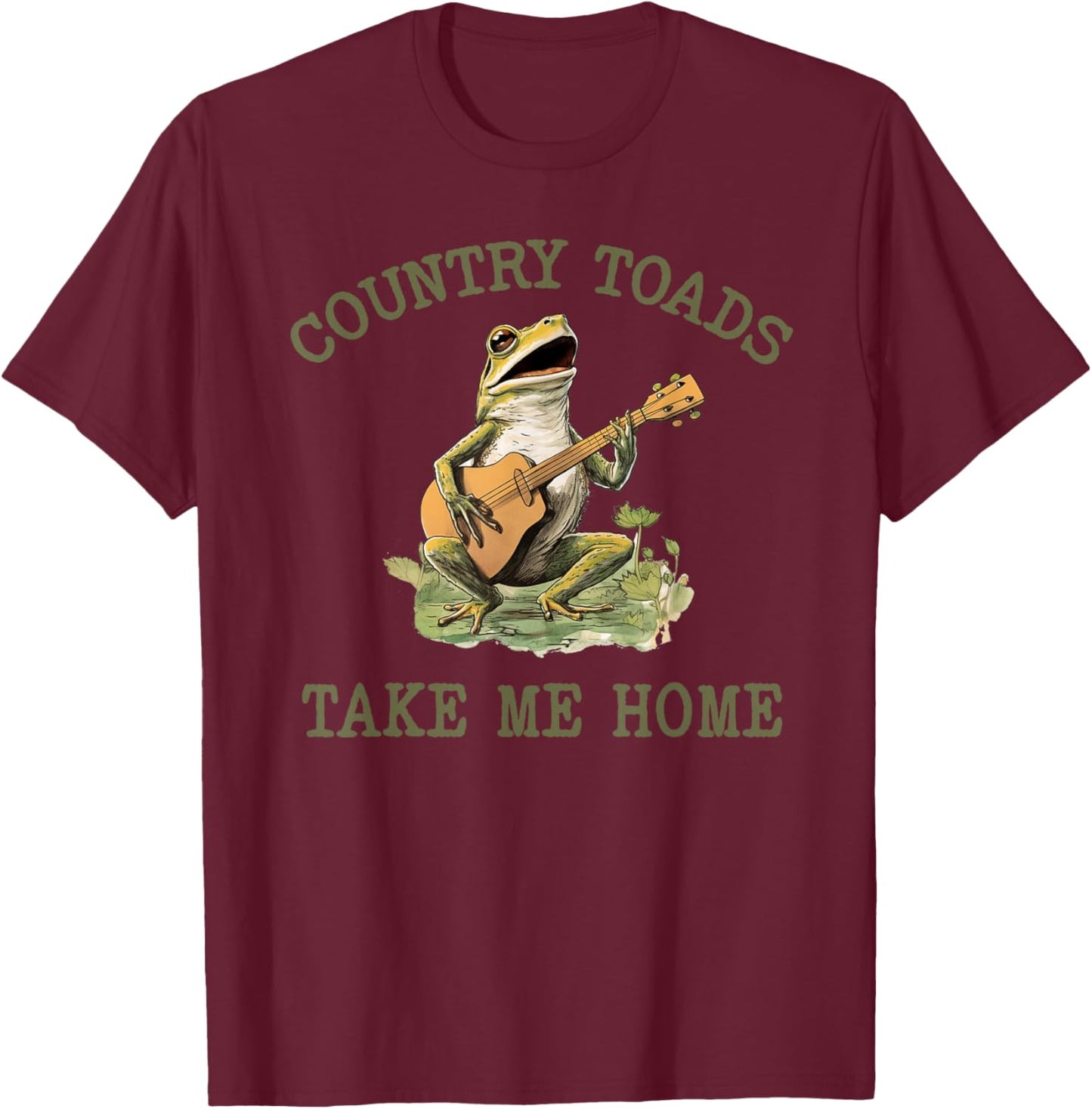 Funny Country Toads Take Me Home Vintage T-Shirt - T-Shirt | Maroon