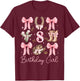 8th Birthday Girl Cowgirl Coquette Bow 8 Year Old Western T-Shirt - T-Shirt | Maroon