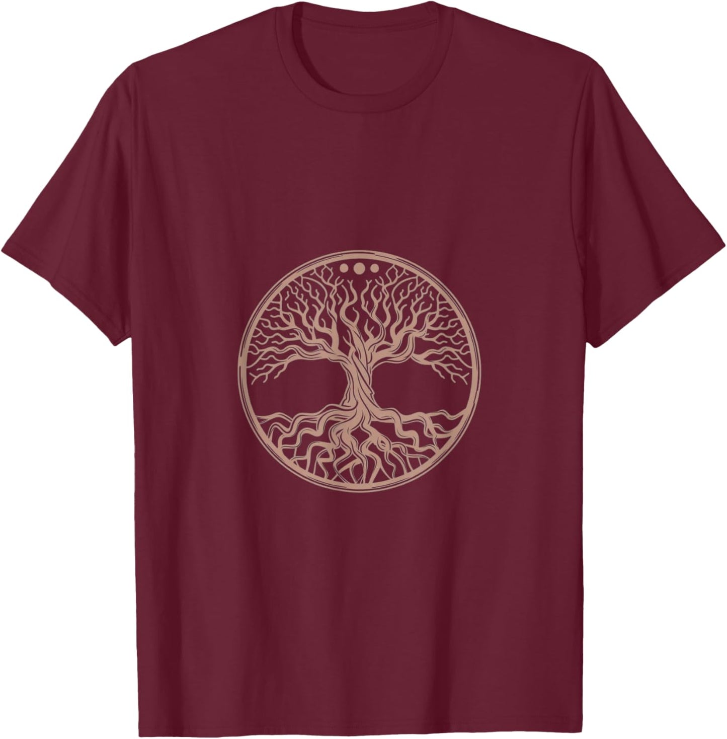 Tree Yggdrasil Viking Symbol of Life Celtic Nordic , Black, S T-Shirt - T-Shirt | Maroon