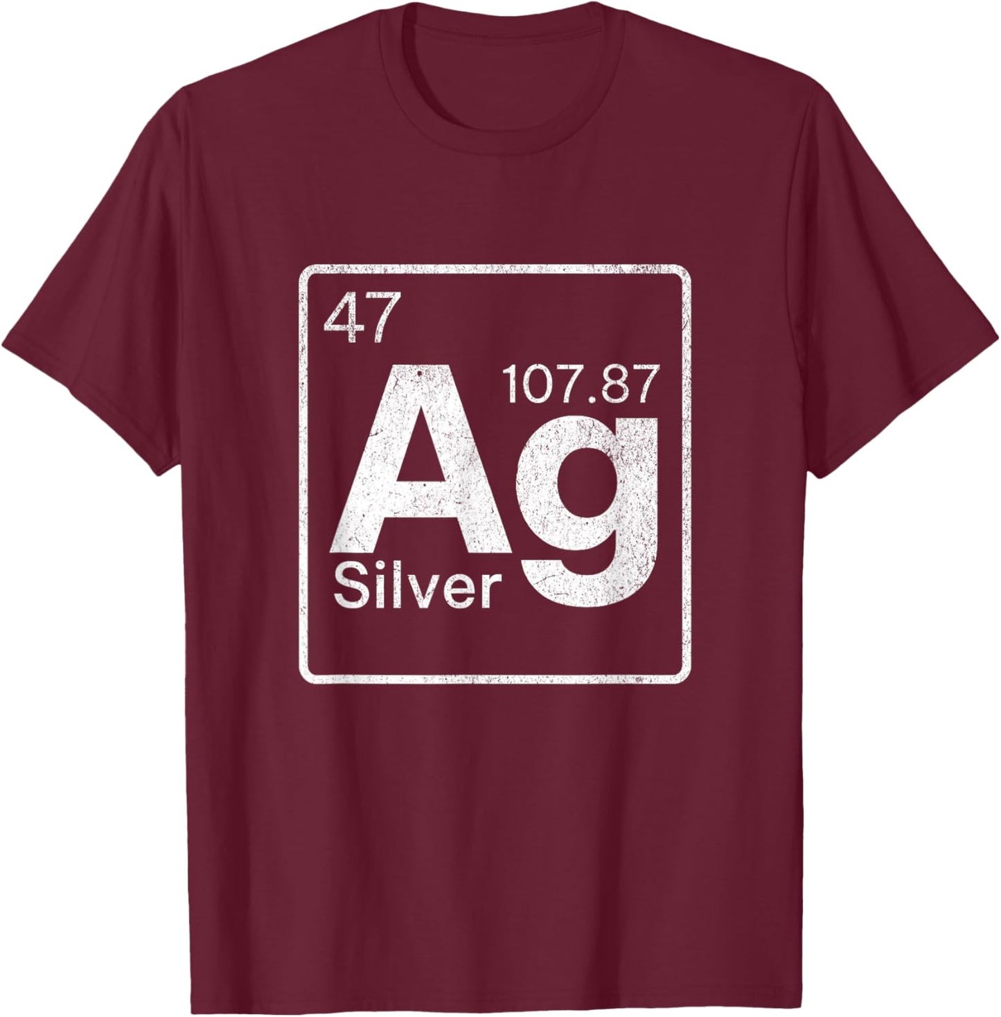 Silver Chemical Ag Symbol Periodic Table of Elements Present T-Shirt - T-Shirt | Maroon