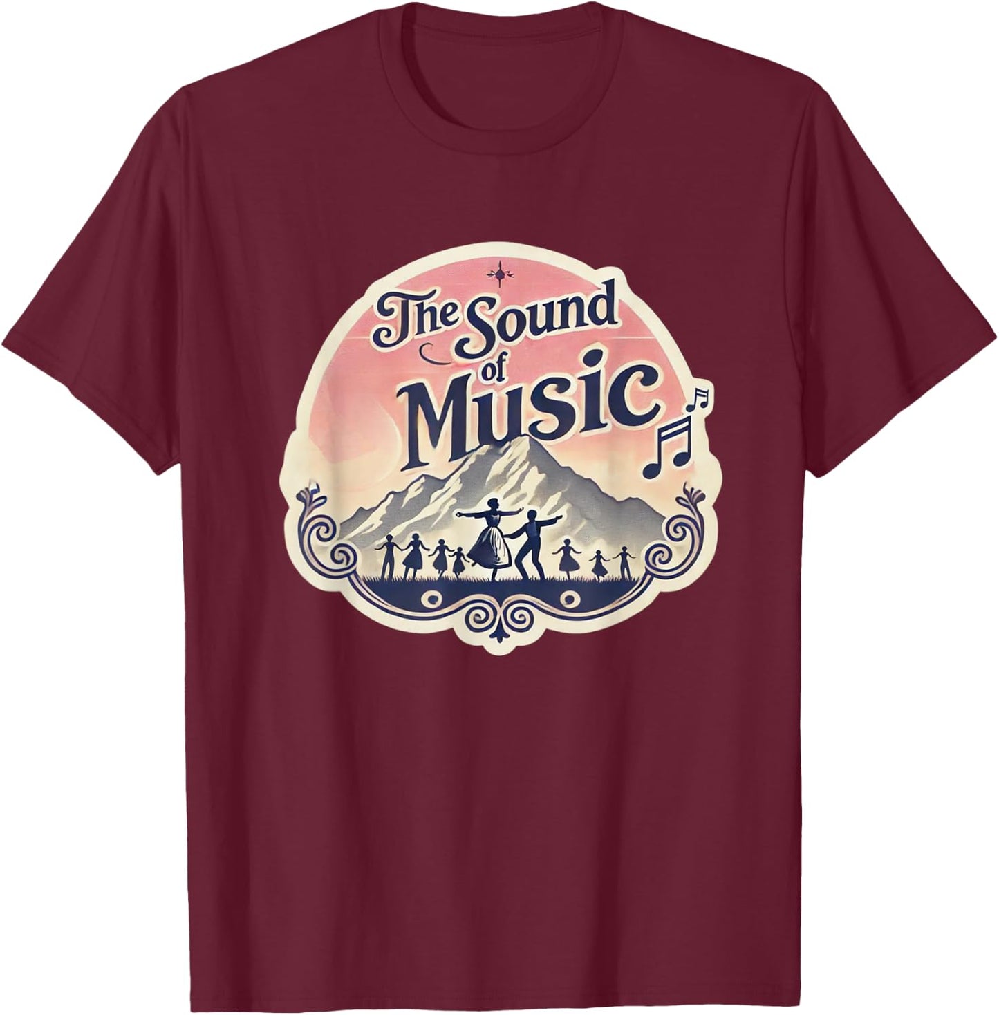 Sunset over the Alps Sound Of Music Family Musical T-Shirt - T-Shirt | Maroon