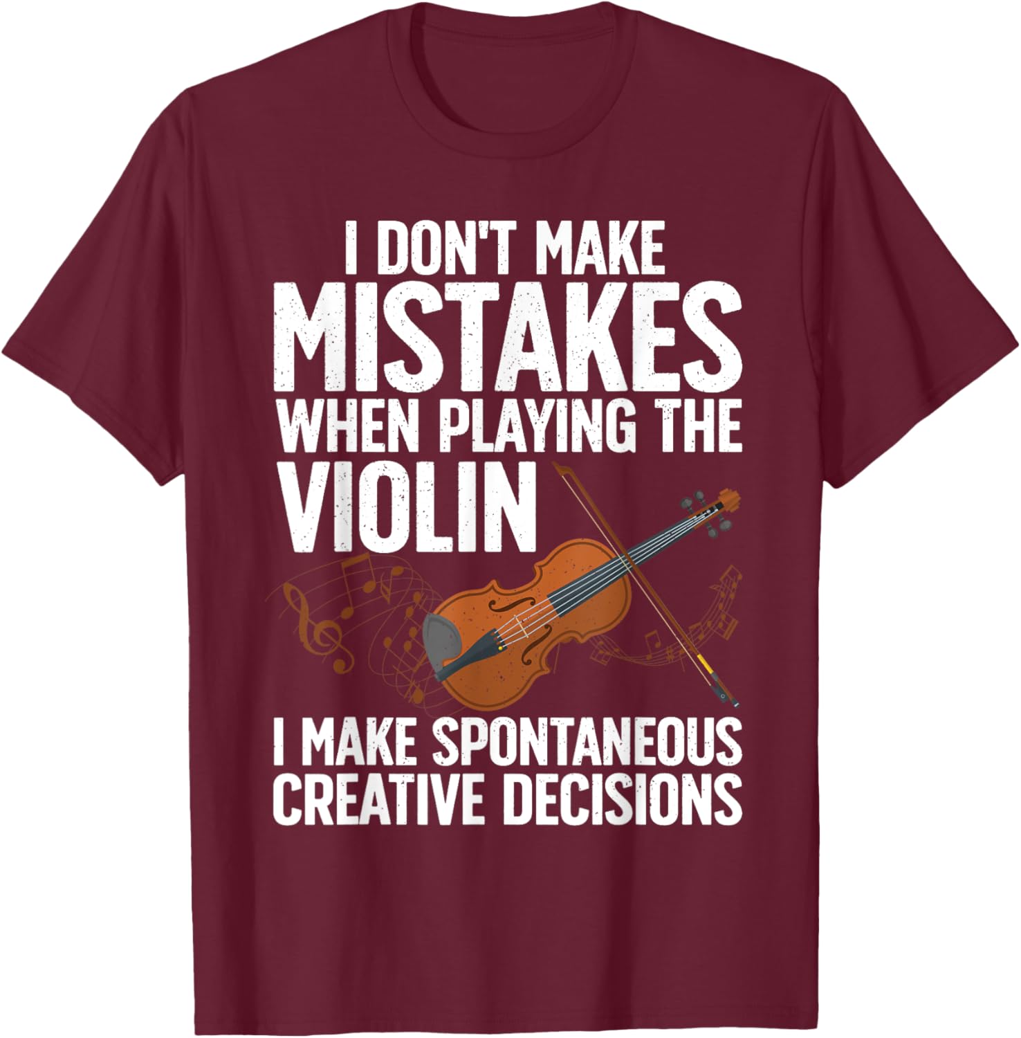 Funny Violin Design Women Orchestra Violin Player T-Shirt - T-Shirt | Maroon