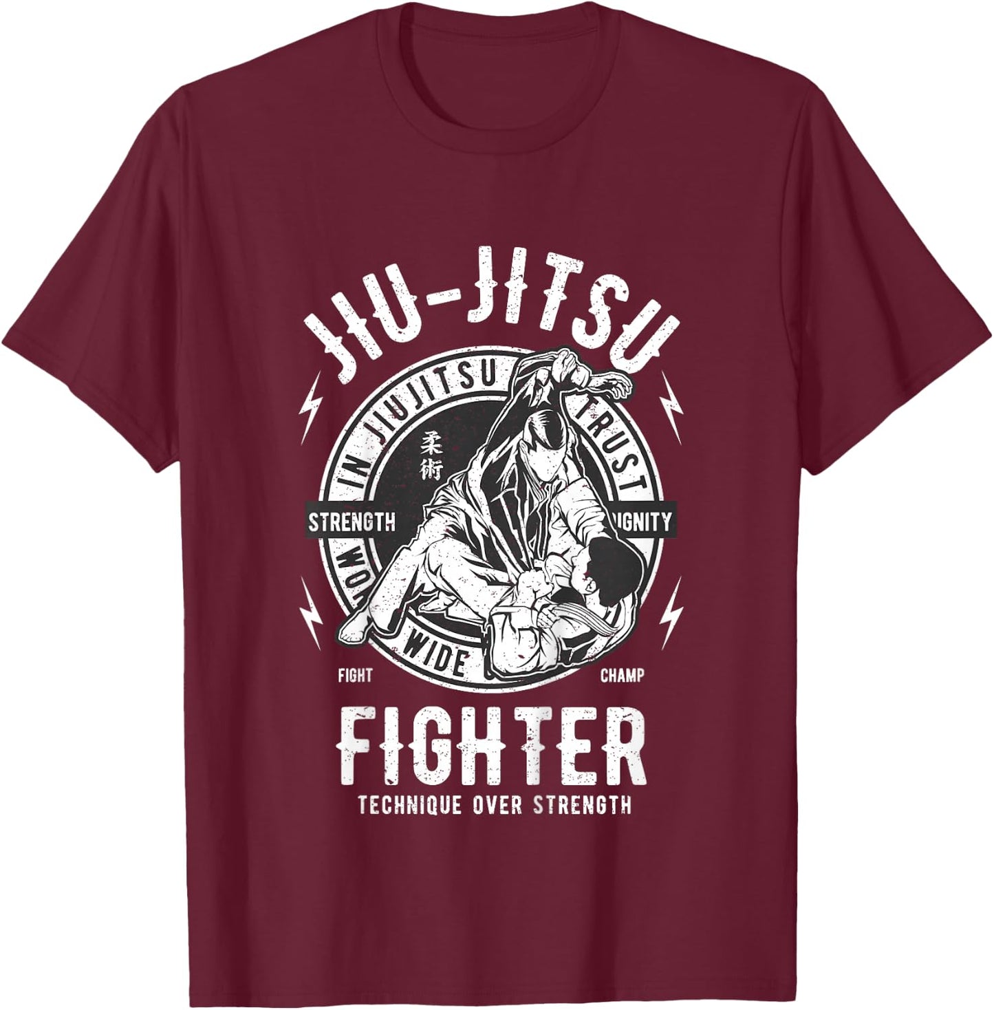 JIU Jitsu BJJ Kids Boy Girl Youth Children Boys T-Shirt - T-Shirt | Maroon