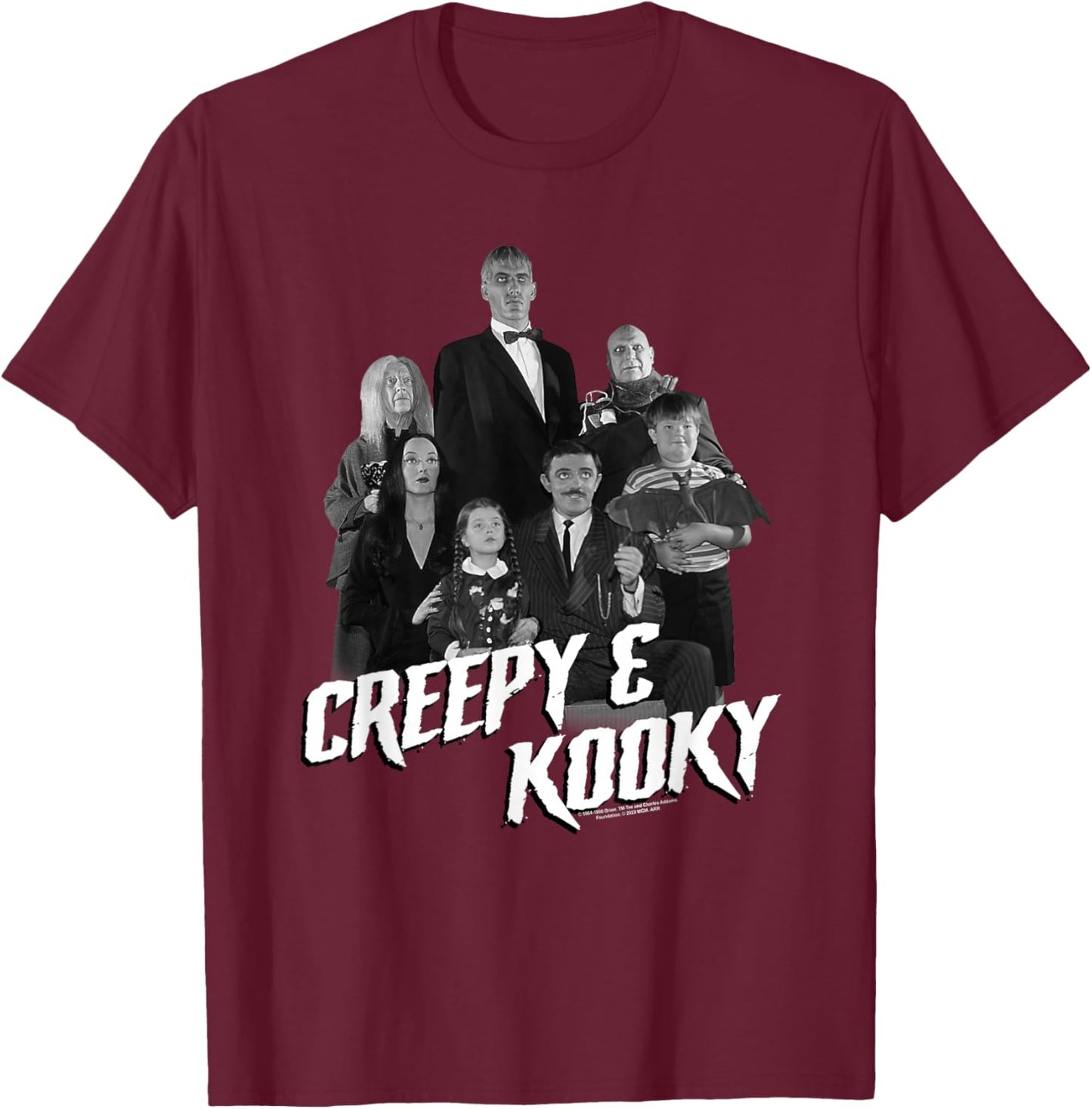 The Addams Family Creepy and Kooky T-Shirt - T-Shirt | Maroon