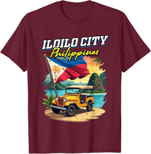 Iloilo City Philippines Travel Vacation Filipino Souvenir T-Shirt - T-Shirt | Maroon