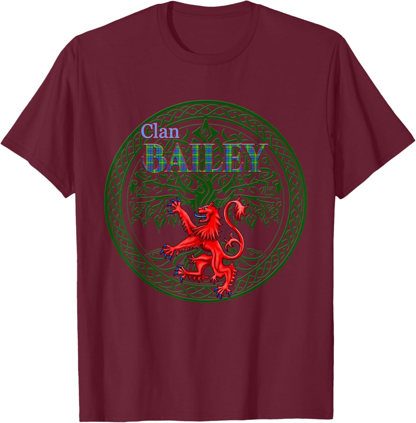 Bailey Scottish Clan Pride Family T-Shirt - T-Shirt | Maroon
