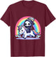 Grim Reaper Riding Unicorn Funny Rainbow Heavy Metal T-Shirt - T-Shirt | Maroon