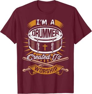 Christian Drummer Gift for Drummers Who Rock God T-Shirt - T-Shirt | Maroon