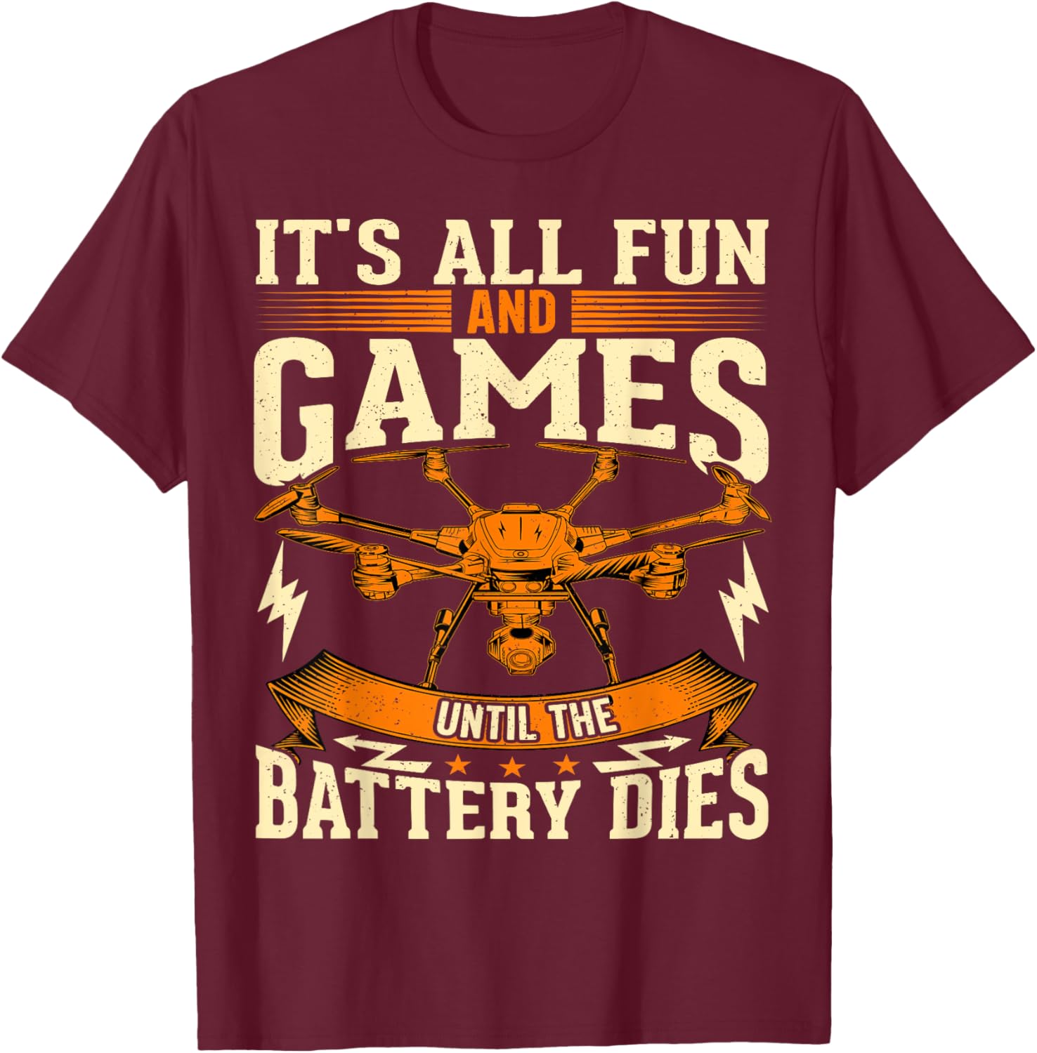 Certified Drone Pilot Life Funny Operator Dad FPV Quadcopter T-Shirt - T-Shirt | Maroon