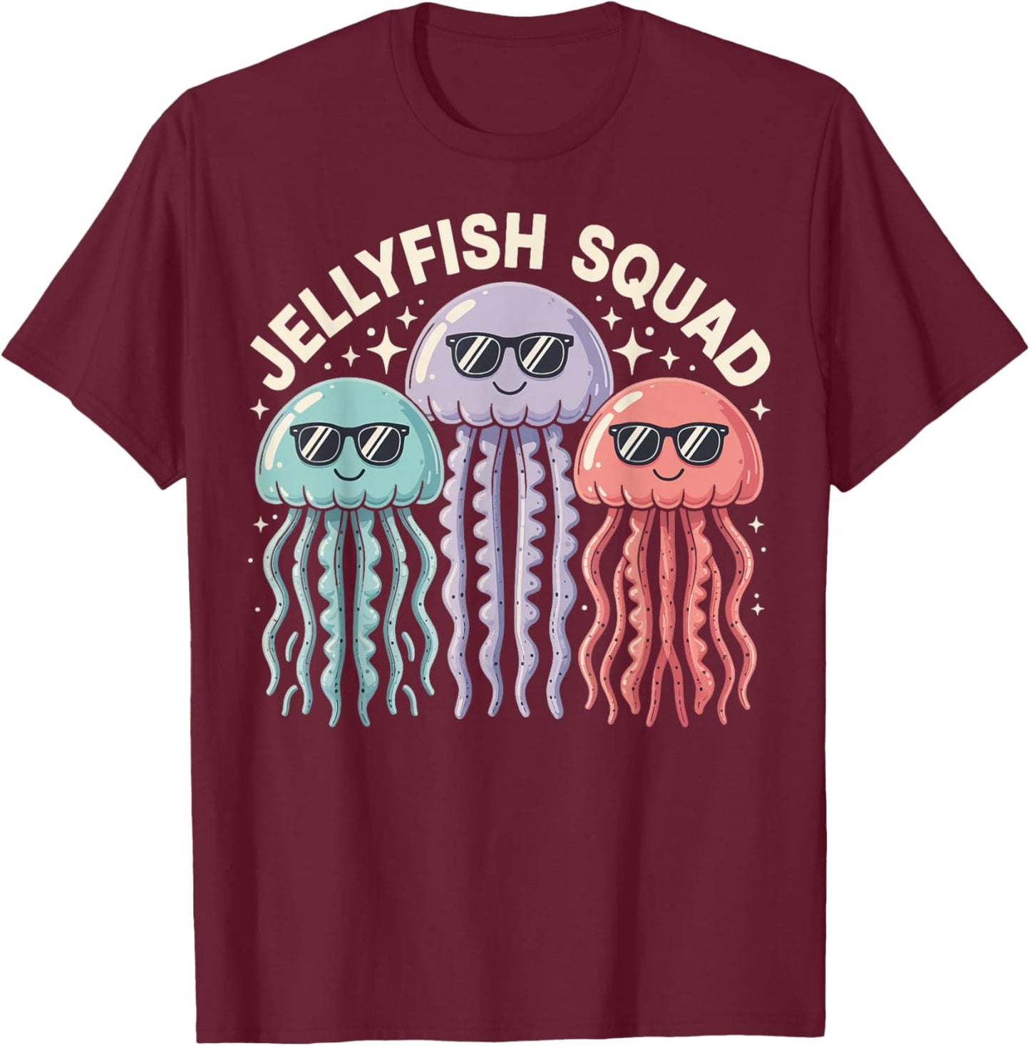 Jellyfish Squad T-Shirt - T-Shirt | Maroon