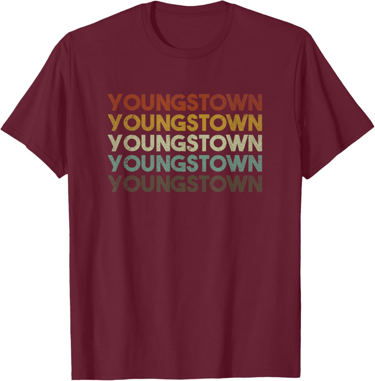 Vintage Youngstown Ohio Retro 80s Style T-Shirt - T-Shirt | Maroon