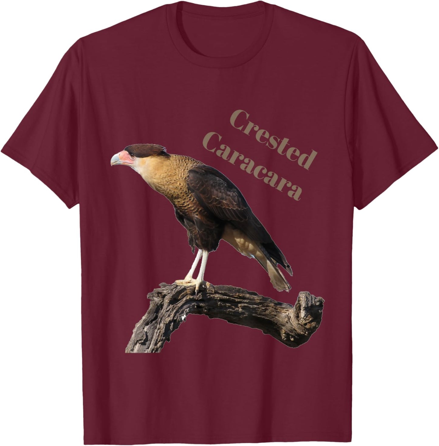 Crested Caracara T-Shirt - T-Shirt | Maroon
