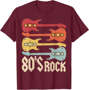 80s Rock Band Guitar Cassette Tape 1980s Vintage 80s Costume T-Shirt - T-Shirt | Maroon