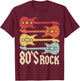 80s Rock Band Guitar Cassette Tape 1980s Vintage 80s Costume T-Shirt - T-Shirt | Maroon